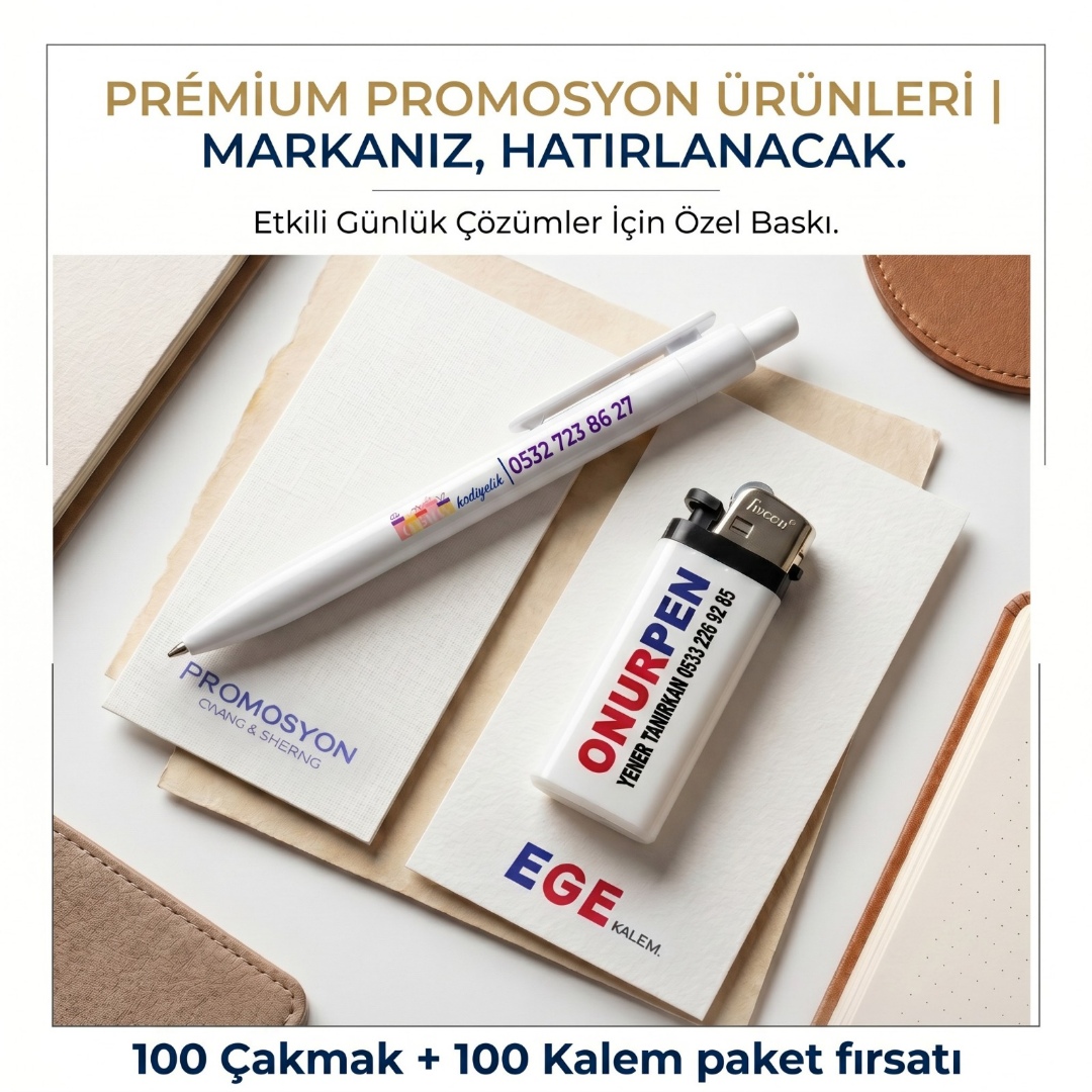 Baskılı Kalem ve Çakmak Seti (100 Adet ) Baskılı Kalem ve Çakmak Seti (100 Adet )
