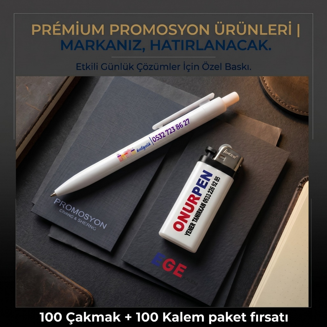 Baskılı Kalem ve Çakmak Seti (100 Adet ) Baskılı Kalem ve Çakmak Seti (100 Adet )