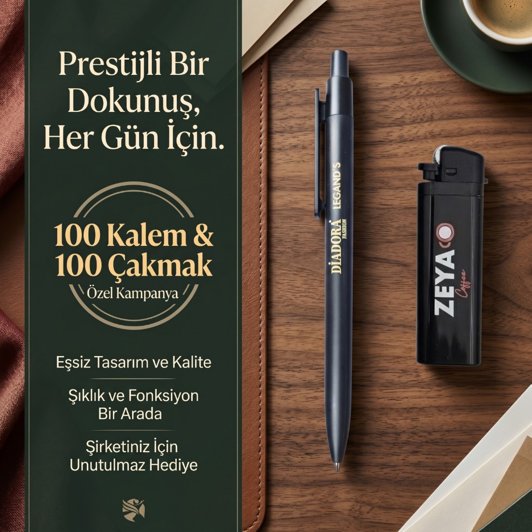 Baskılı Kalem ve Çakmak Seti (100 Adet ) Baskılı Kalem ve Çakmak Seti (100 Adet )