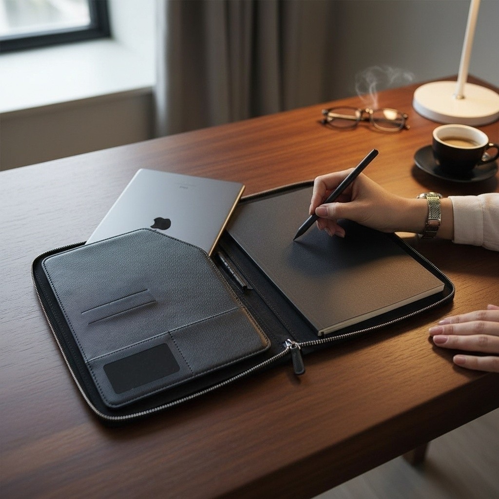 Fermuarlı Çok Amaçlı Toplantı Organizeri - Tablet ve Evrak Çantası