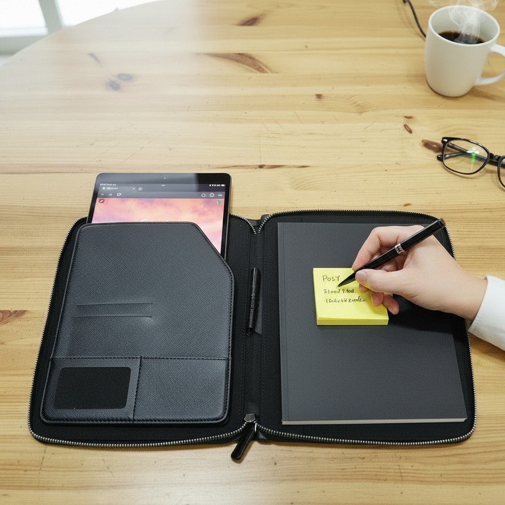 Fermuarlı Çok Amaçlı Toplantı Organizeri - Tablet ve Evrak Çantası