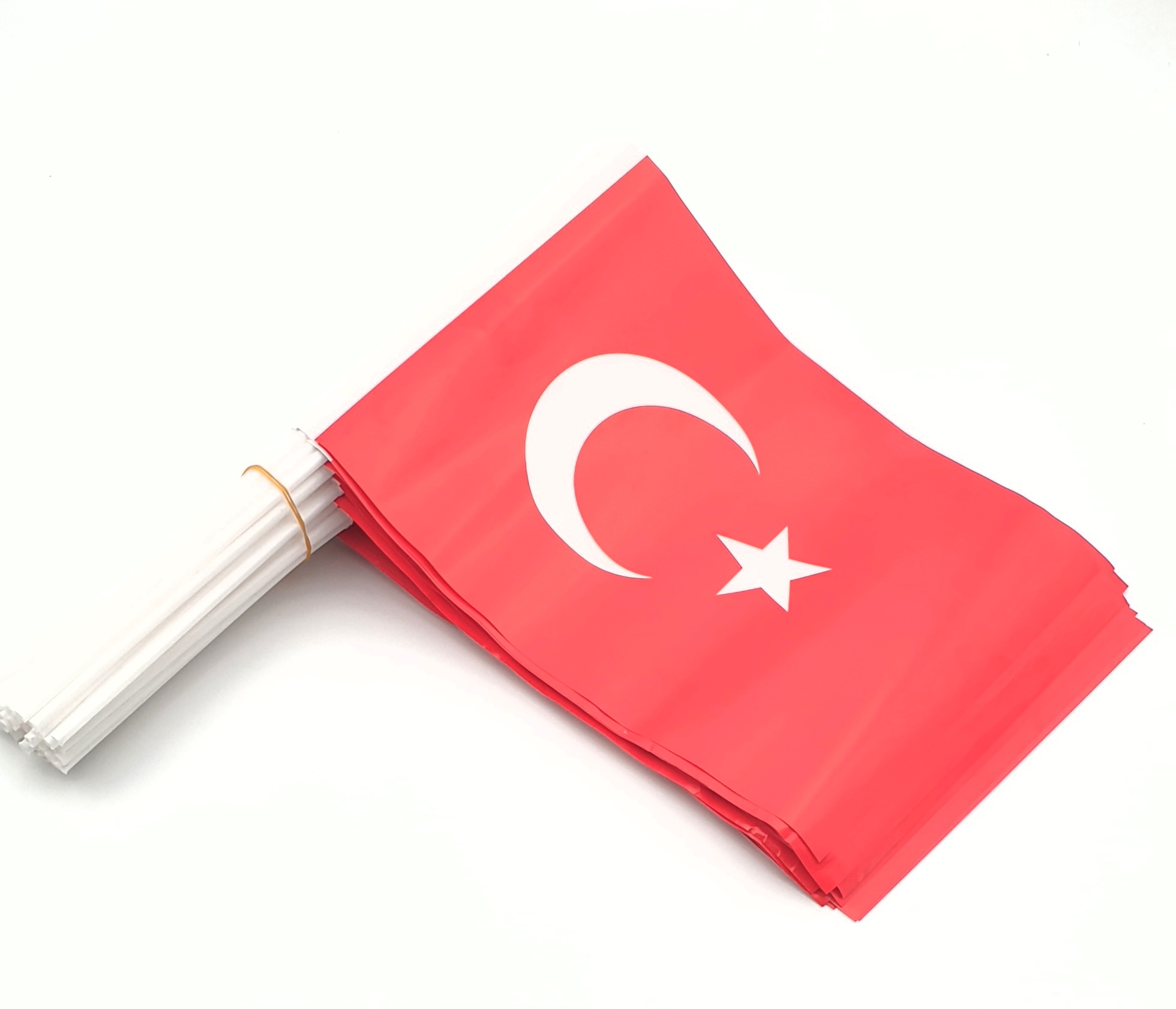 Kağıt Bayrak Çubuklu 40 Adet (  20 x 30 cm Ebat ) Türk Bayrağı 