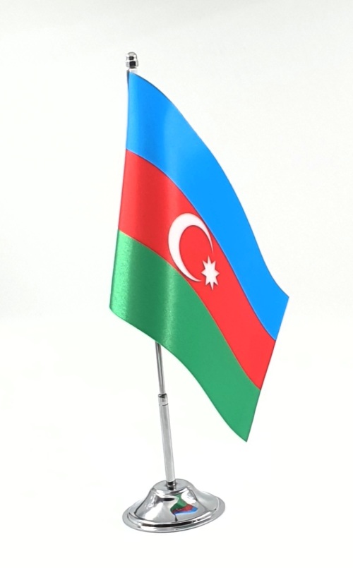 Masa Bayrağı Direkli Azerbaycan Bayrağı ( Tekli )