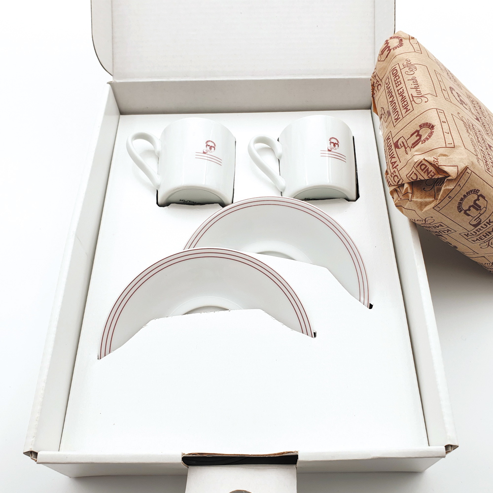 Hediyelik Özel Mehmet Efendi Kahve Fincanı 2'li Set (250Gr. Taze Kahve Hediye)