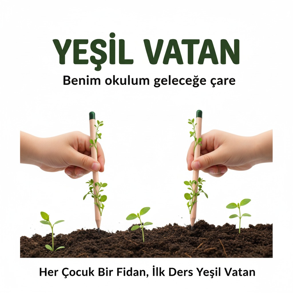 Tohumlu Kurşun Kalem YEŞİL VATAN Tema Baskılı