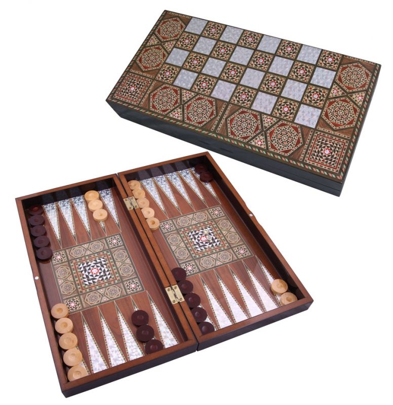 Masif Sedef Tavla Büyük Boy