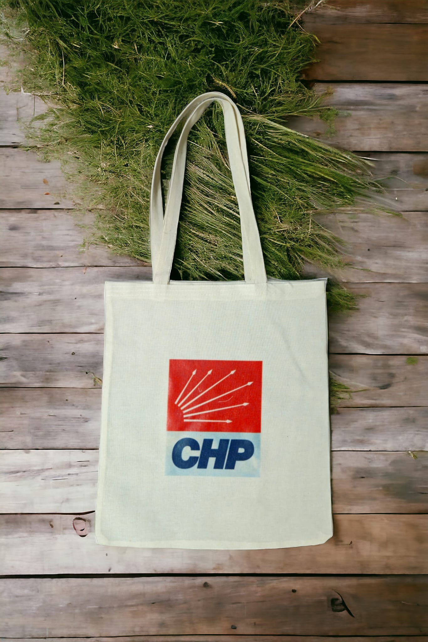 Parti Logo Baskılı Ham Bez Çanta 35x40 Parti Logo Baskılı Ham Bez Çanta 35x40