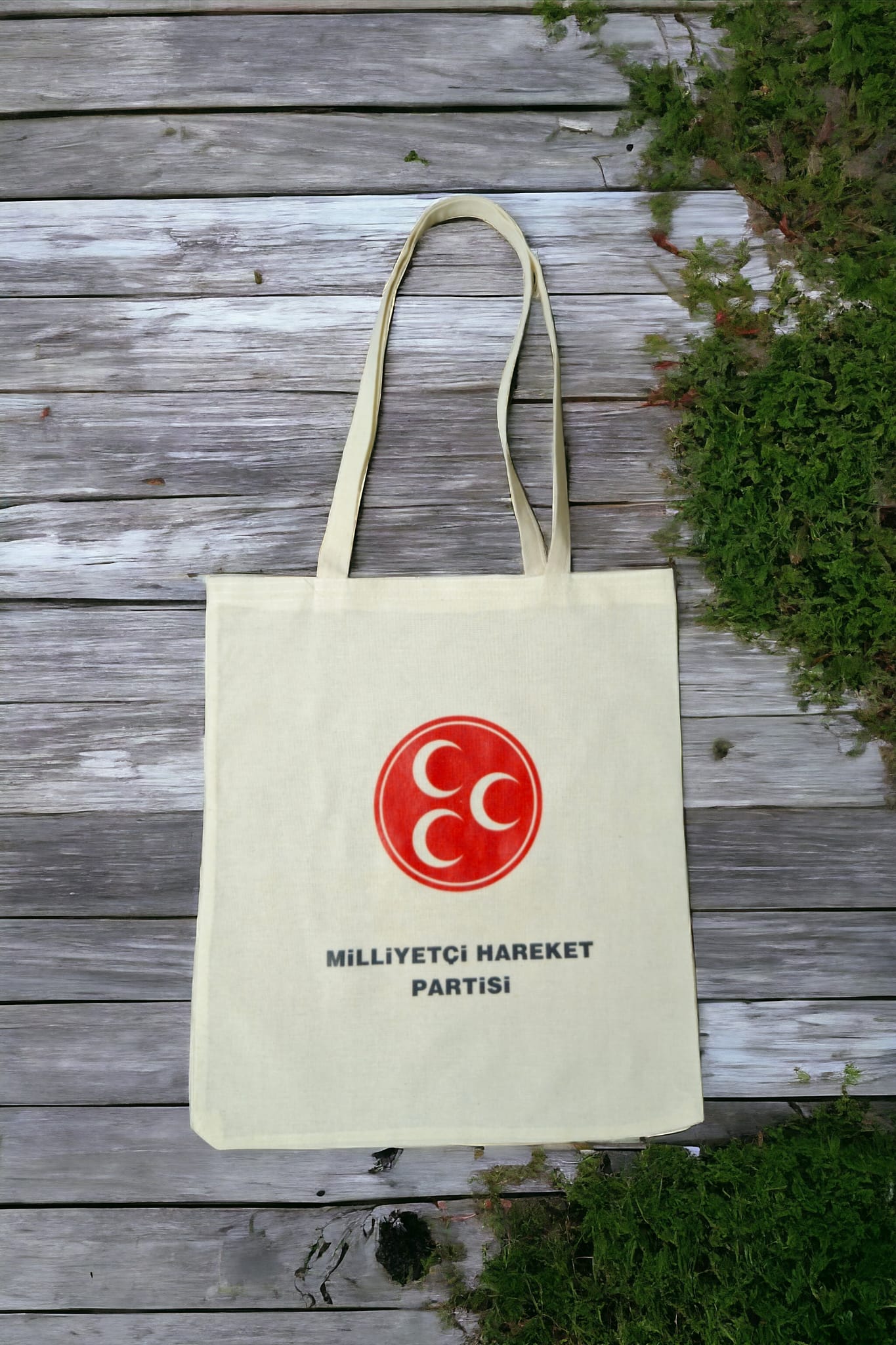 Parti Logo Baskılı Ham Bez Çanta 35x40 Parti Logo Baskılı Ham Bez Çanta 35x40