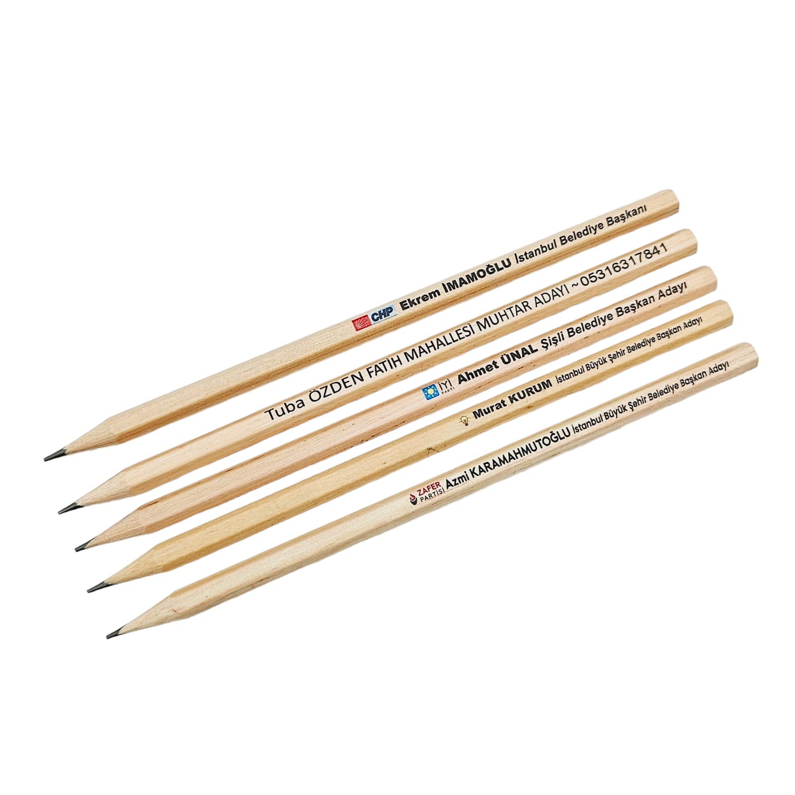 Parti Logo Baskılı Naturel Kurşun Kalem