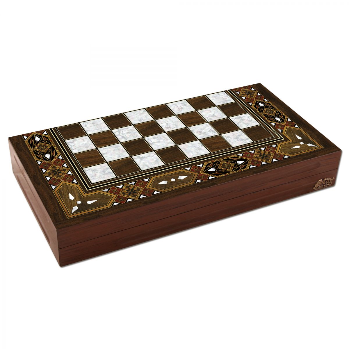 Antik Mozaik Sedef Tavla Takımı