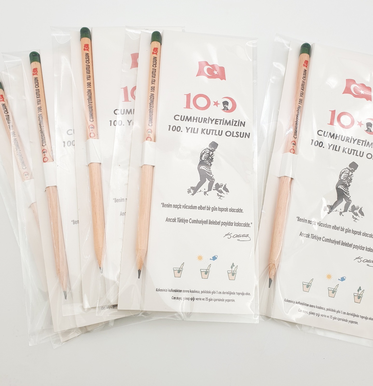 CUMHURİYETİMİZİN 100. YILI "  Temalı Özel Seri Tohumlu Kalem (Kartlı ve Poşetli )