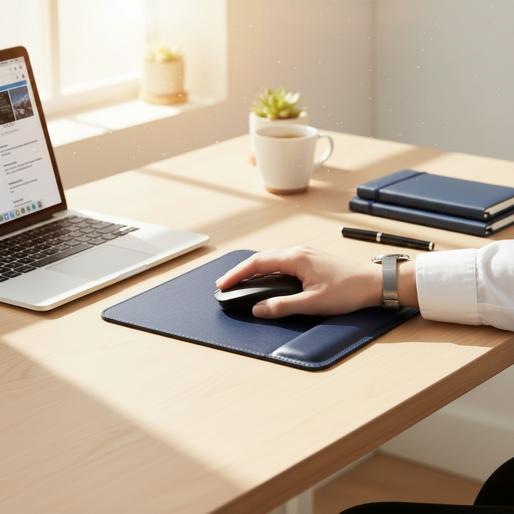 Rubicon Suni Deri Bilek Destekli Mouse Pad
