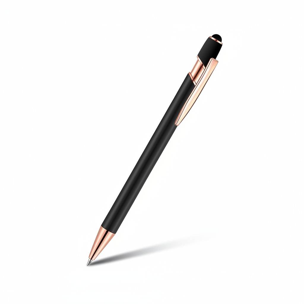 Rose Gold Detaylı Mat Siyah Rubber Dokunmatik Tükenmez Kalem Rose Gold Detaylı Mat Siyah Rubber Dokunmatik Tükenmez Kalem