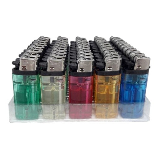 50 Adet Şeffaf Siboplu Doldurulabilir Çakmak