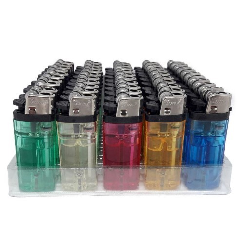 50 Adet Şeffaf Siboplu Doldurulabilir Çakmak